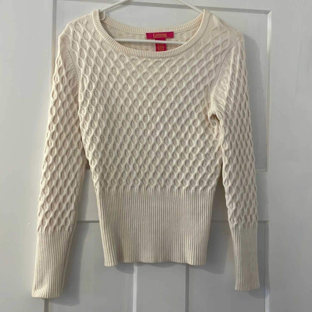 Cream fitted sweater